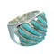Genuine Sterling Silver Turquoise Inlay Southwest Jewelry Ring Size 7-1/2 RX86320